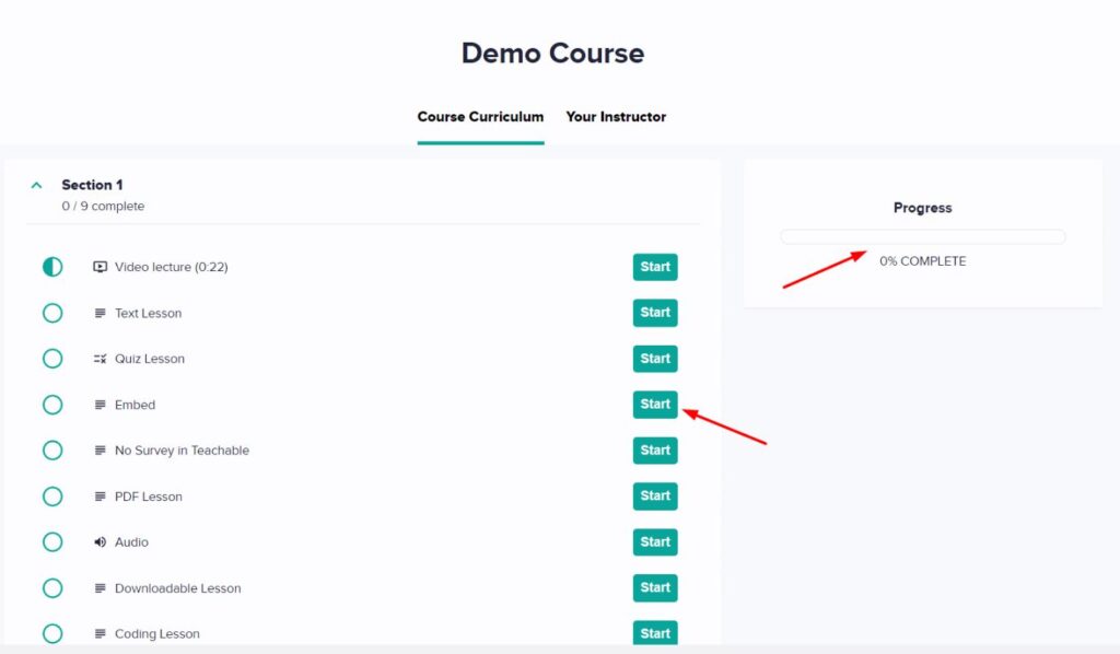 Teachabel student interface